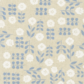 Cotton Flax Prints - Natural Flower