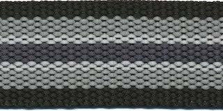 Tassenband 30 mm streep - zwart/grijs/wit