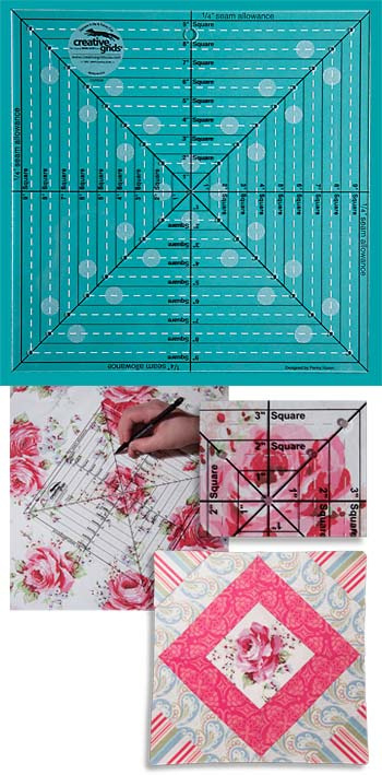 Creative Grids Quilt ruler : Square It Up & Fussy Cut 9,5 inch - CGRSQ9