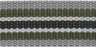 Tassenband 30 mm streep - grijs/groen/wit/zwart