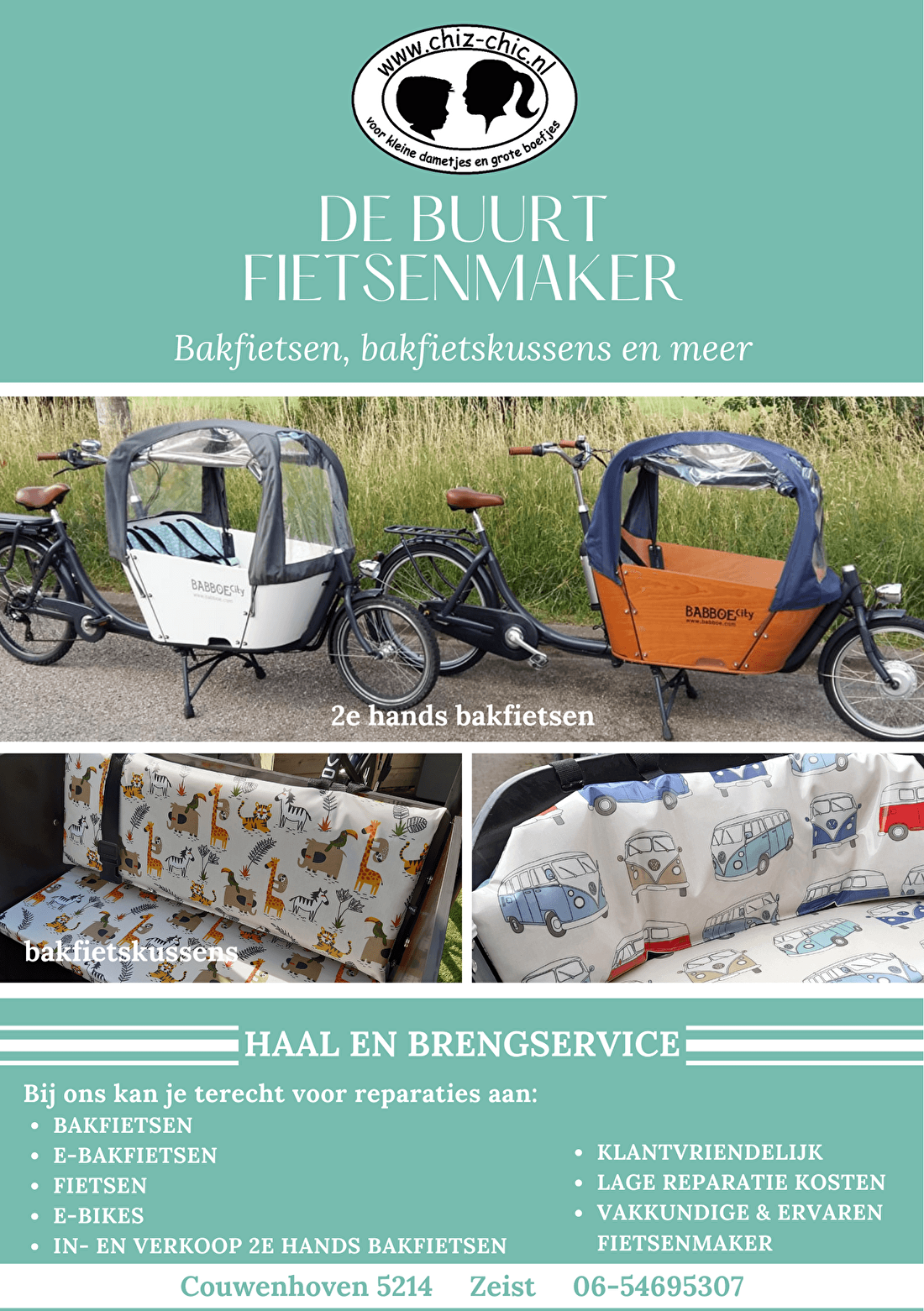 Bakfiets onderhoud en reparatie folder voorkant