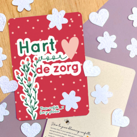 Bloeiconfetti in envelop - hart voor de zorg