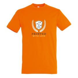 Oranje T-shirt bedrukt