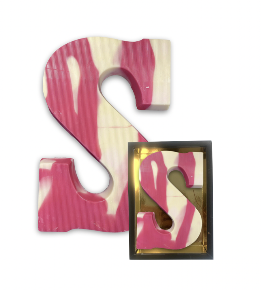 Chocolade letter zebra wit-rose 150g