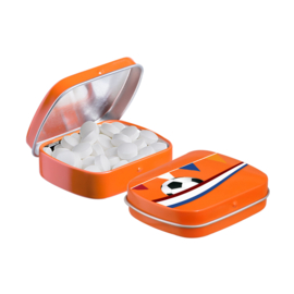 Mini scharnierblikje gevuld met pepermunt