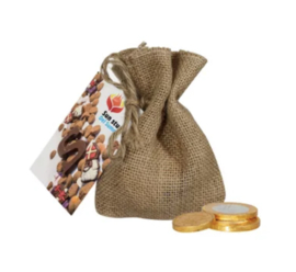 Jute zakje Chocolademunten