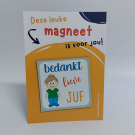 Ansichtkaart met magneet | Juf