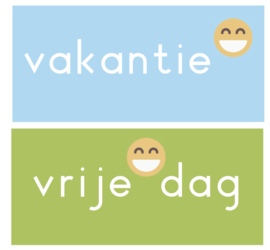 Vakantie & Vrije dag (7x3 cm)