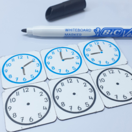 Whiteboard klokjes (10x) met stift