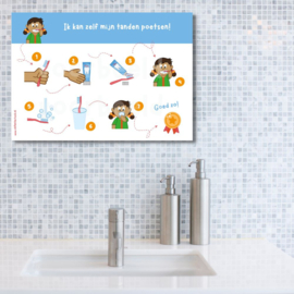 Printable | Routinekaart tandenpoetsen (m)