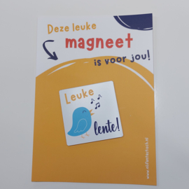 Ansichtkaart met magneet  | Leuke lente!