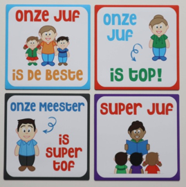 Magneet 10x10 cm | Juf of meester