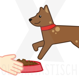 Klusjes | Hond eten geven