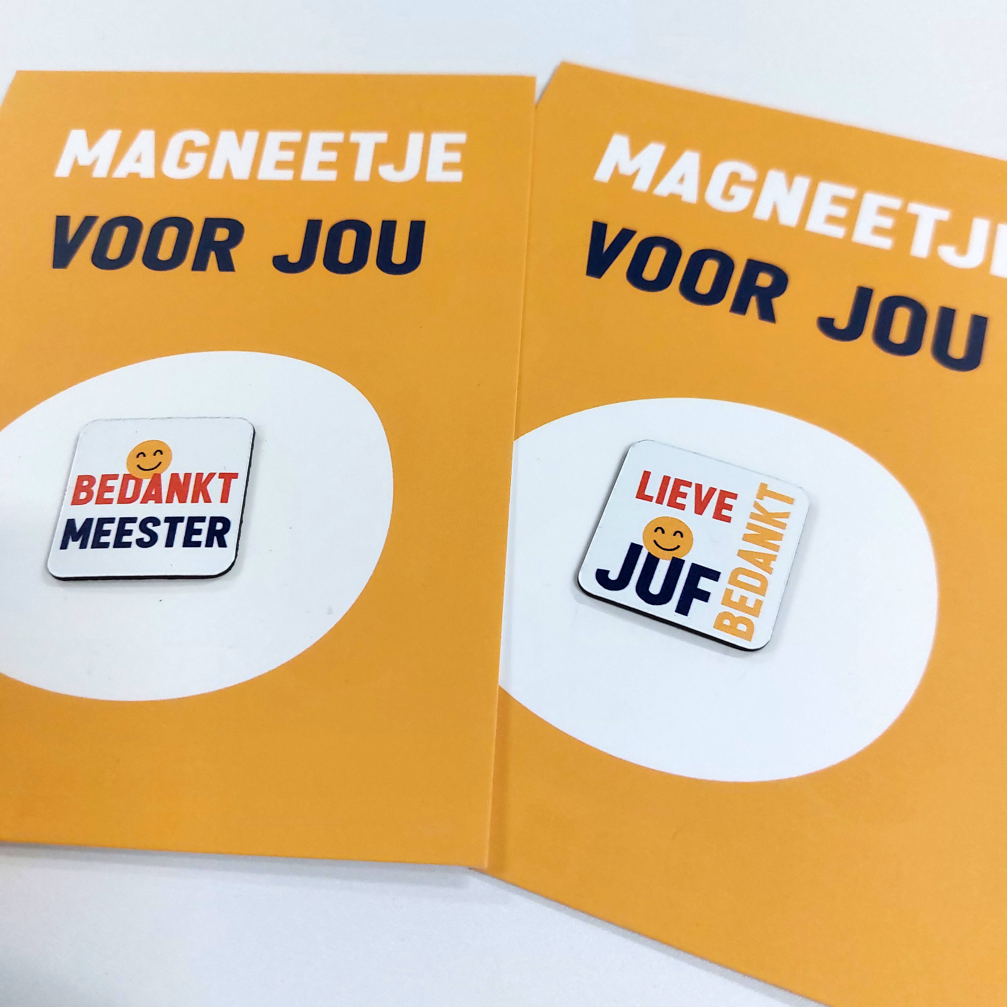 Ansichtkaart met magneetje  | Juf of meester