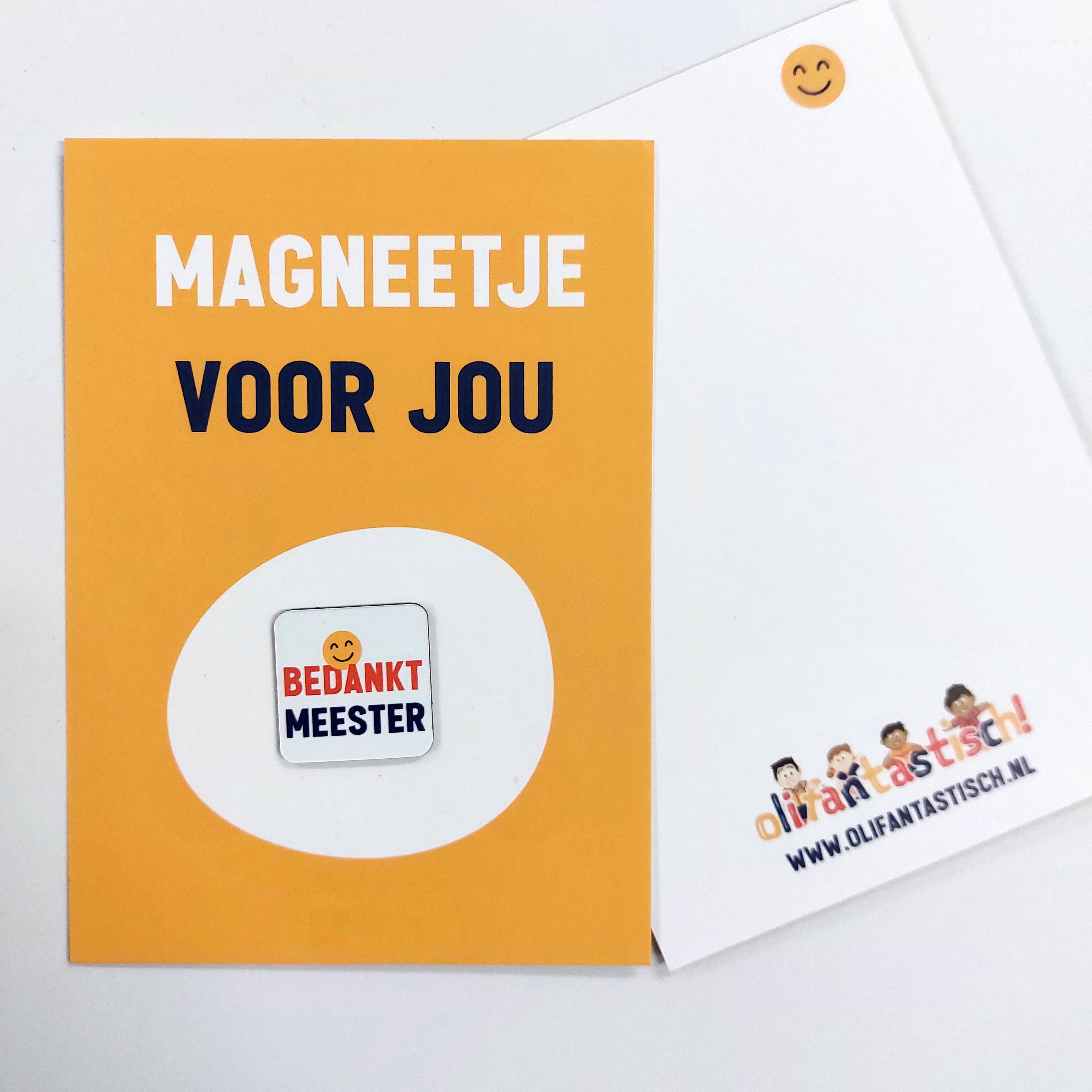 Ansichtkaart met magneetje  | Juf of meester