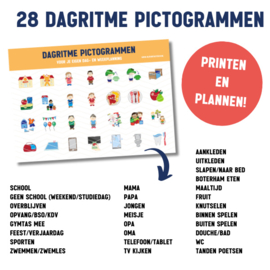 Printable | Dagritme pictogrammen (Canva)