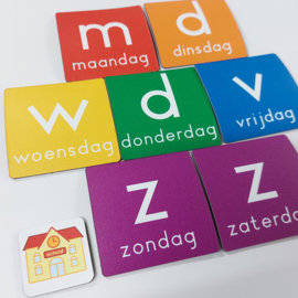 Dagen van de week (regenboog) 5x5 cm