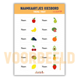 Naamkaartjes kiesbord | Canva document (printable)