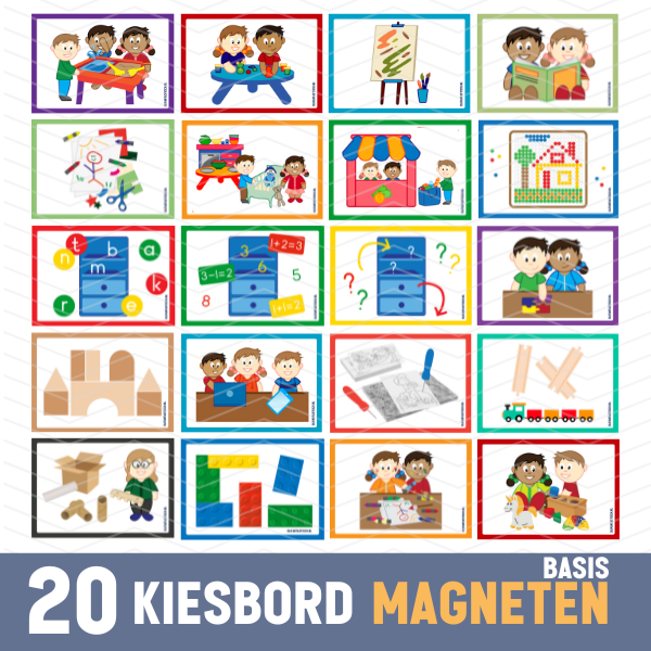 20x Kiesbord magneten (groep 1 en 2)