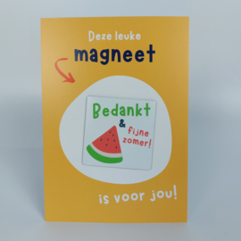 Ansichtkaart met magneet | Bedankt & fijne zomer!