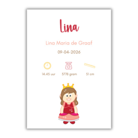 Geboorteposter 'Lina'