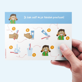 Printable | Routinekaart tandenpoetsen (m)