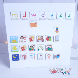 Magneetbord 25 x 25 cm | wit (staand)