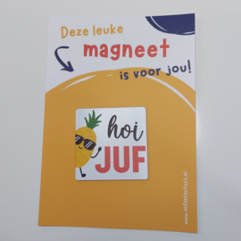 Ansichtkaart met magneet  | Hoi juf