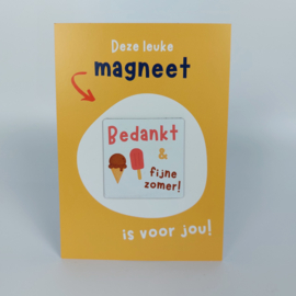 Ansichtkaart met magneet | Bedankt & fijne zomer!