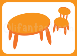 Kiesbord magneet | Oranje hoek (tafel)