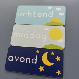 Ochtend/middag/avond 7 x 3 cm