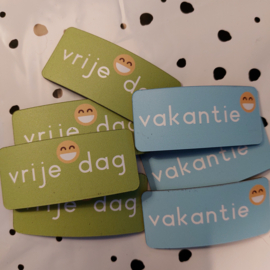 Vakantie & Vrije dag (7x3 cm)