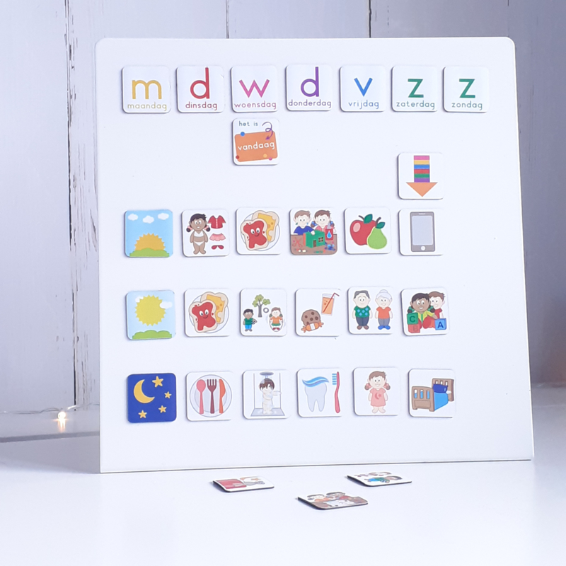 Magneetbord 25 x 25 cm | wit (staand)