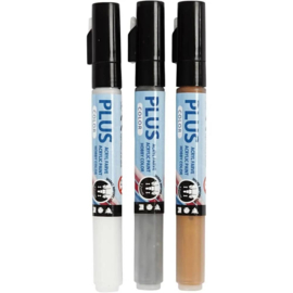 Plus Color Marker Set Goud | 1-2 mm | 3 st | Verf op waterbasis