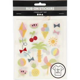 Rub-On Stickers - Thema Vakantie - o.a. voor textiel