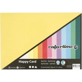 Karton in Lente kleuren - A4 - 180 gr - 30 vellen