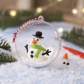 Hobbyset Kerstbal knutselen - Sneeuwpop - 1 st
