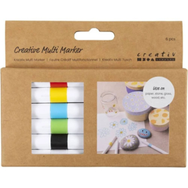 Creatieve Multi Markers - Voor o.a. terracotta, karton, glas, hout, etc. - 6 st