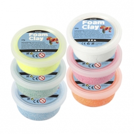 Foam Clay Glitter  - 6 kleuren klei - elk 35 gr