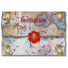 Uitnodigingen Piratenfeest | 8 st