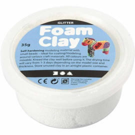 Foam Clay Glitter Wit - Klei - 35 gr