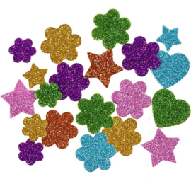 Eva Foam Glitter Figuren - Zelfklevend - 100 of 800 st