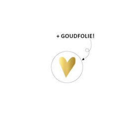 Wensetiket - gouden hart - rond - 26 mm - 500 st