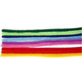 Chenille Draad in 10 kleuren - 9 mm - lengte 30 cm - 25 st