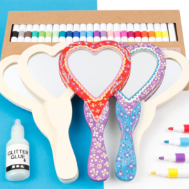 Knutselpakket Kinderfeestje - Handspiegels versieren met Multi Markers