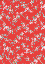 Decoupage papier bloemen rood | 30 x 40 cm | FDA658
