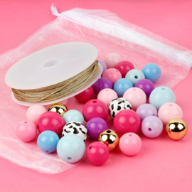 Set Acrylkralen om Tashangers te maken - 35 st - 18, 16 en 14 mm