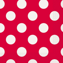 Servetten Dots - Rood - 16 st