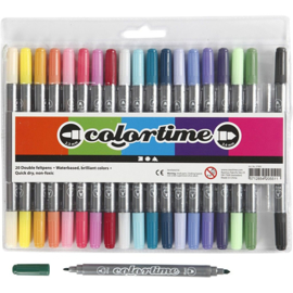 Colortime Dubbelstiften - 20 kleuren - Pastel