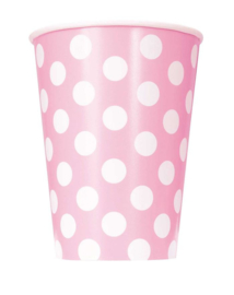 Beker Dots - Lichtroze - 6 st